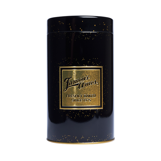 Black & Gold Tall Round Tin